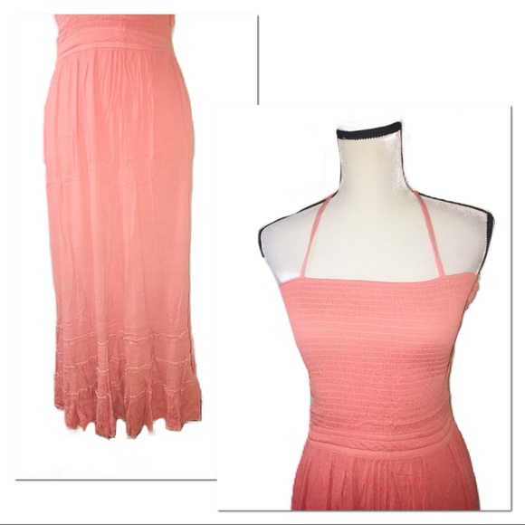 •3X HP•SOLD OUT•Boho Backless Strapless Pink Maxi• - Picture 7 of 8